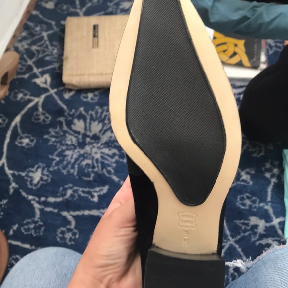 Black leather and suede slip on heels - Picture 2 of 3